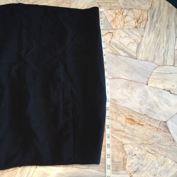 Lined Wool Zip Up Skirt Work Suit Black - Picture 4 of 4